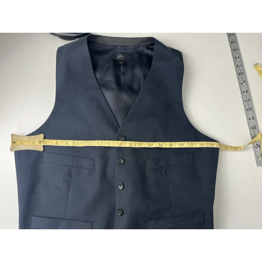 J Crew Larusmiani Mens Vest Waistcoat Small Navy Blue Italy Preppy Academia